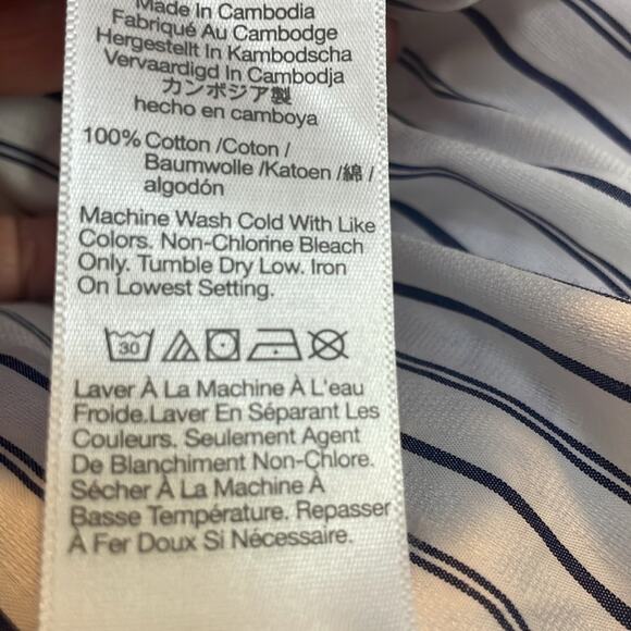 Madewell Wm’s Puff-Sleeve Button-Up Top in Blu/Wht Stripe size 10 # 632 - Picture 8 of 8